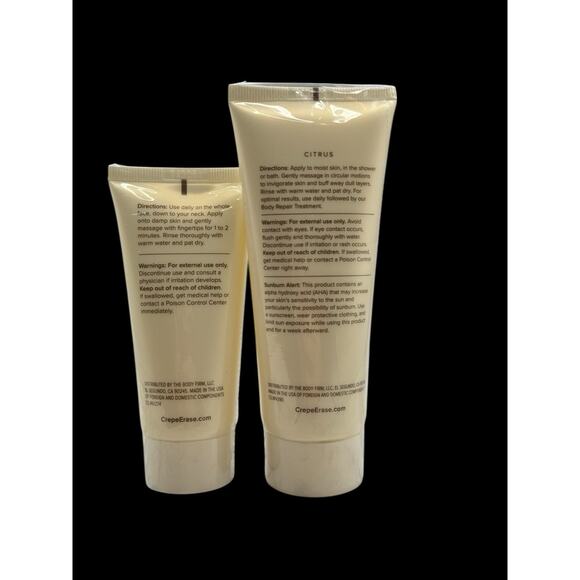 Body Firm Crepe Erase 2 Pc Set Body & Facial Refining Exfoliant 2 and 3.3 fl oz - Picture 2 of 6